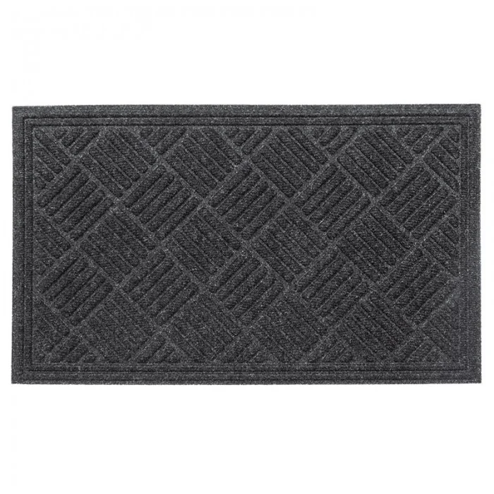 Covoras Intrare 45 x 75 cm, Contours Parquet, Antiderapant, Material Reciclat, Gri-Covorase intrare