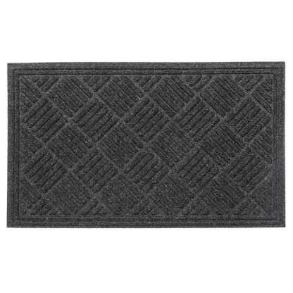 Covoras Intrare 45 x 75 cm, Contours Parquet, Antiderapant, Material Reciclat, Gri-Covorase intrare