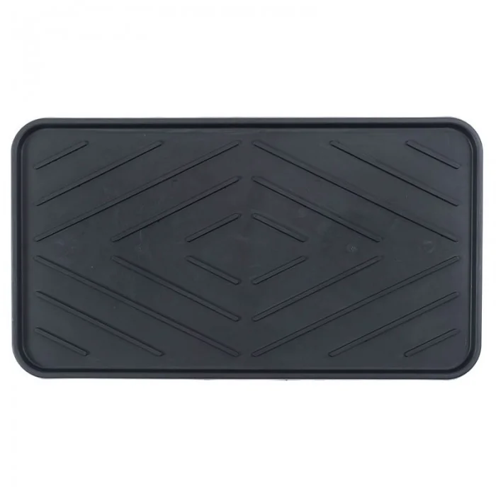 Tava Incaltaminte 38 x 75 cm, Signet, Material Reciclat, Negru-Covorase intrare