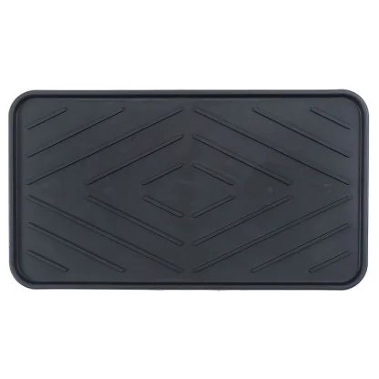 Tava Incaltaminte 38 x 75 cm, Signet, Material Reciclat, Negru-Covorase intrare