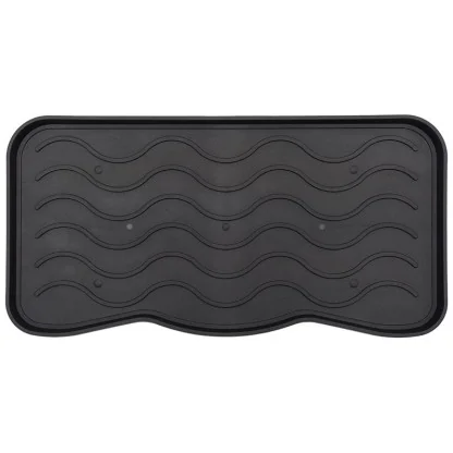 Tava Incaltaminte 35 x 63 cm, Simple, Material Reciclat, Negru-Covorase intrare