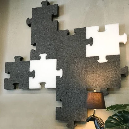 Panou Acustic Negru Whisper ® Tip Puzzle 310 x 310 x 50 mm-Tratament Acustic